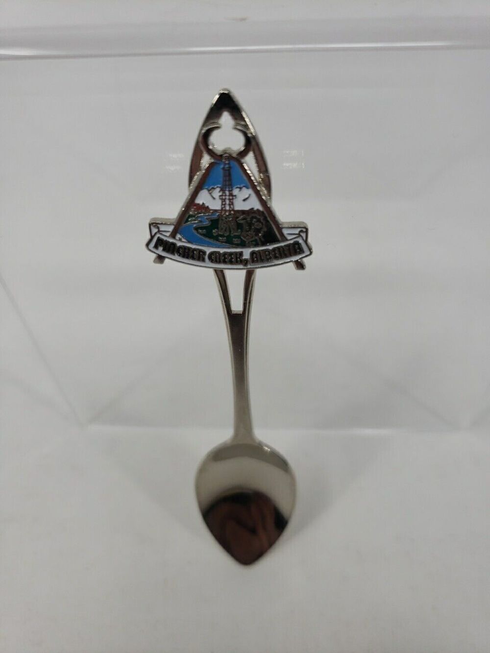 Canada Alberta Pincher Creek Souvenir Spoon Oil Derrick Collectible Rare